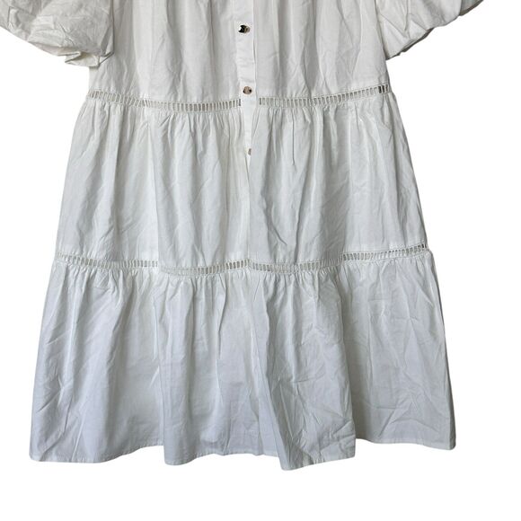 NWT Impressions Sunday Stroll S white cotton Sundress mini babydoll dress - Picture 9 of 13
